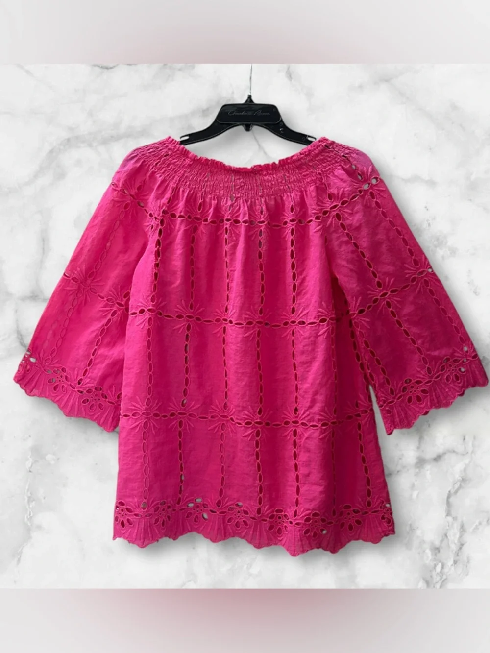 INC International Concepts Pink Eyelet Embroidered Boho Blouse and Cami Size 6